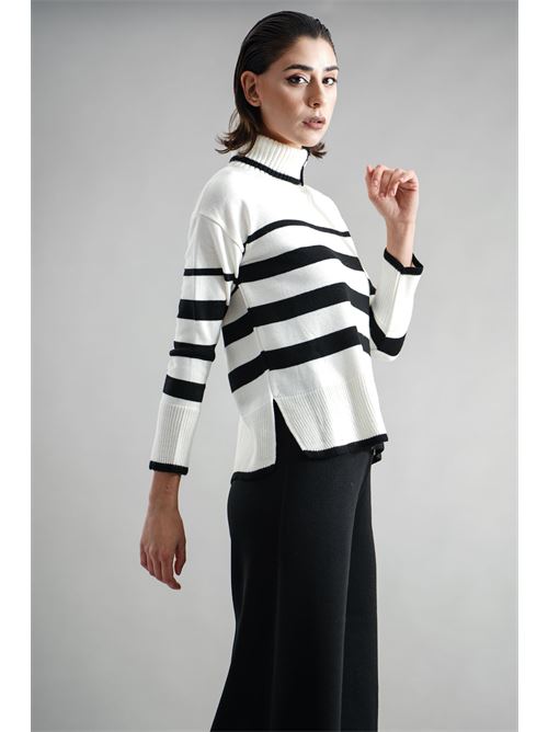Maglia in misto lana GM by Gai Mattiolo | GM3444ACCPANNA/NERO